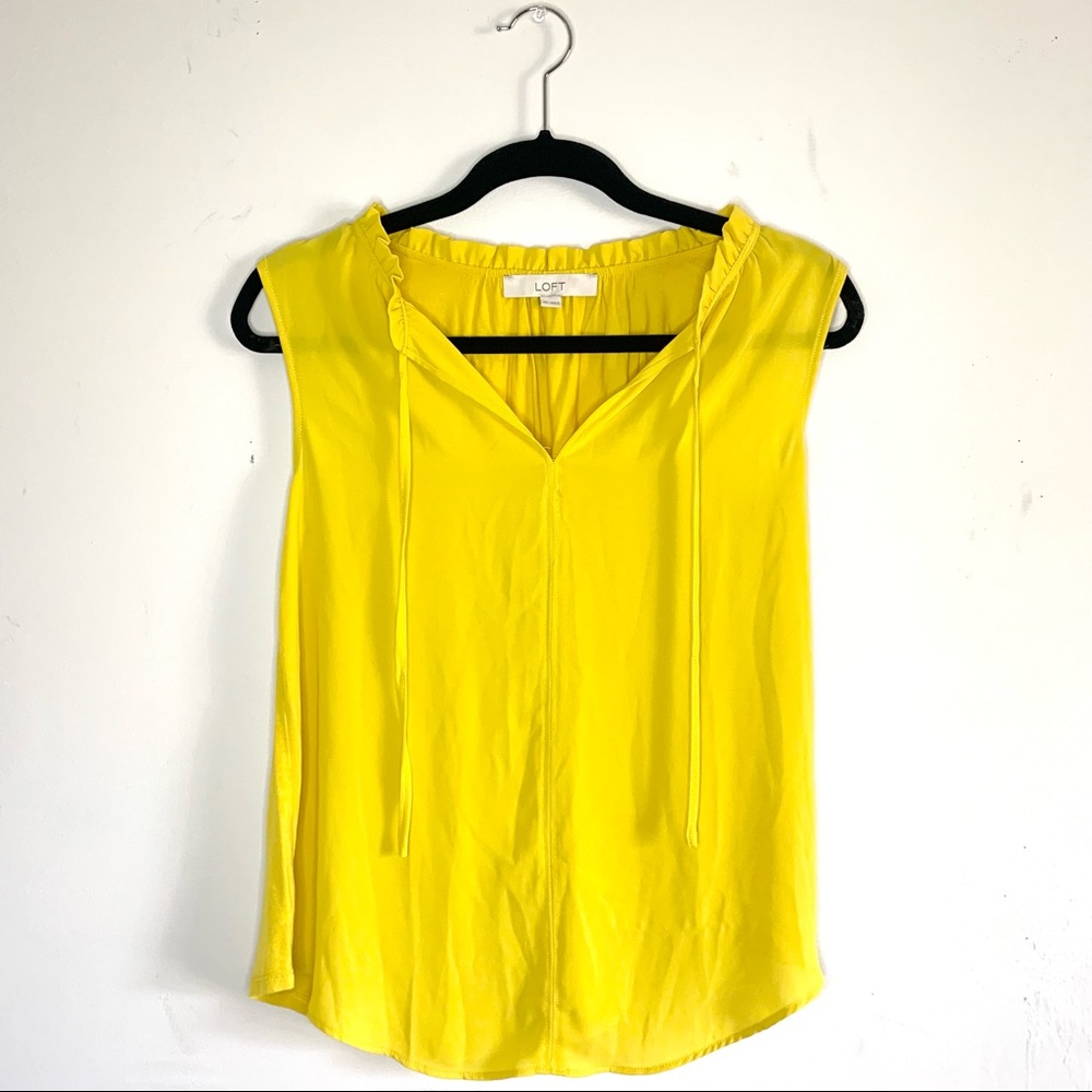 LOFT Yellow Sleeveless Blouse